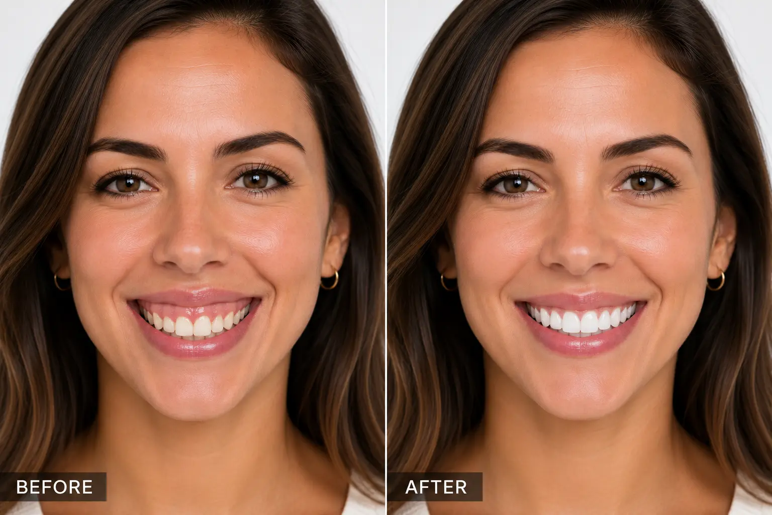 Before and after: gum reshaping and contouring procedure